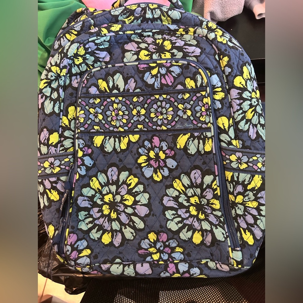 Vera Bradley Floral Backpack - Blue, Yellow, Pink